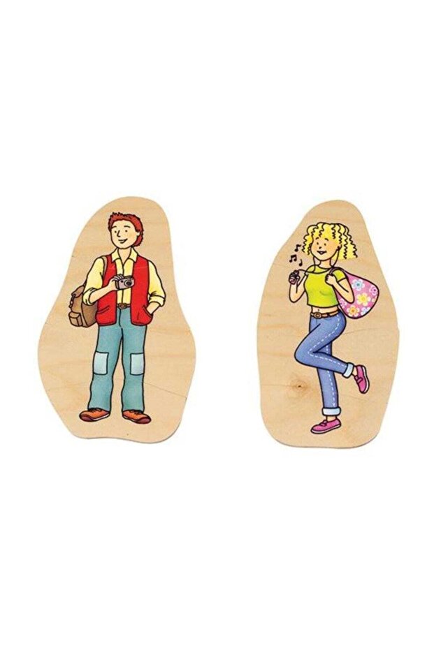 Vrstvené dřevěné puzzle Dědeček a babička - 3