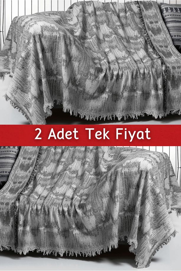 İkili Set Dokuma Koltuk Örtüsü Seti 170x220cm - 1