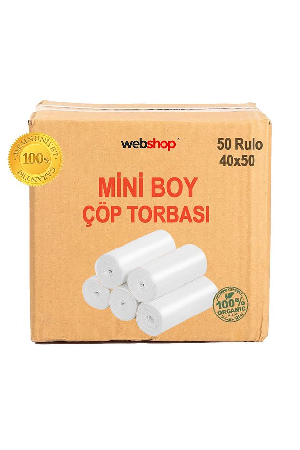 50 Rulo Çöp Torbası Mini Boy 50’li (1 KOLİ) 40x50 Çöp Poşeti - 1