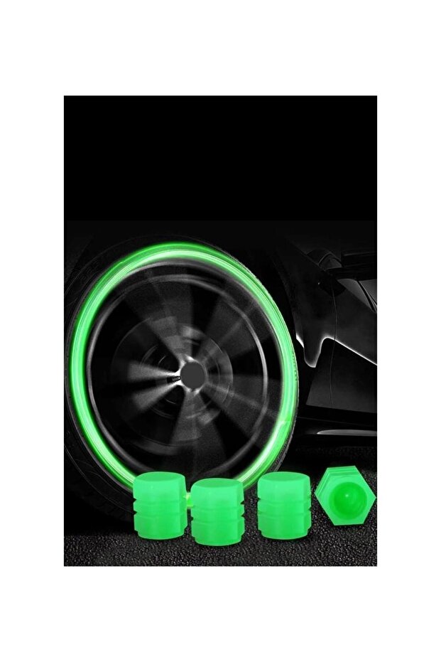 Green Phosphorescent Valve Cover, 4 Pieces Glow in the Night