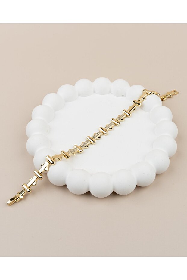 Stick Triangle Shaped Zircon Stone Detailed Bracelet