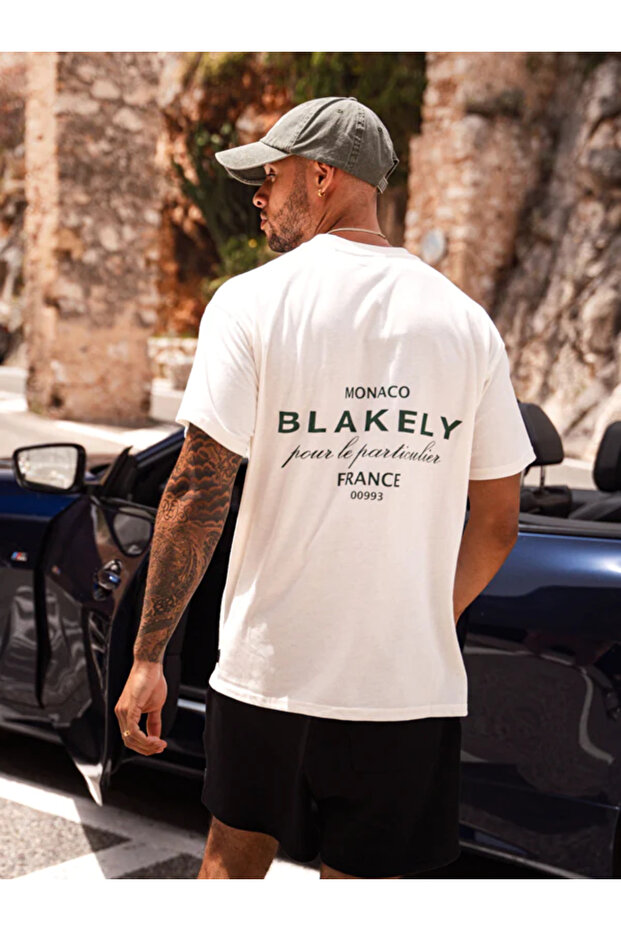 Unisex Plus Size Blake Back Printed Oversize T-shirt
