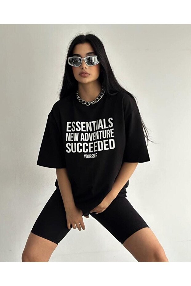 Essentials New Adventure Succeeded Printed Oversize Unisex T-shirt