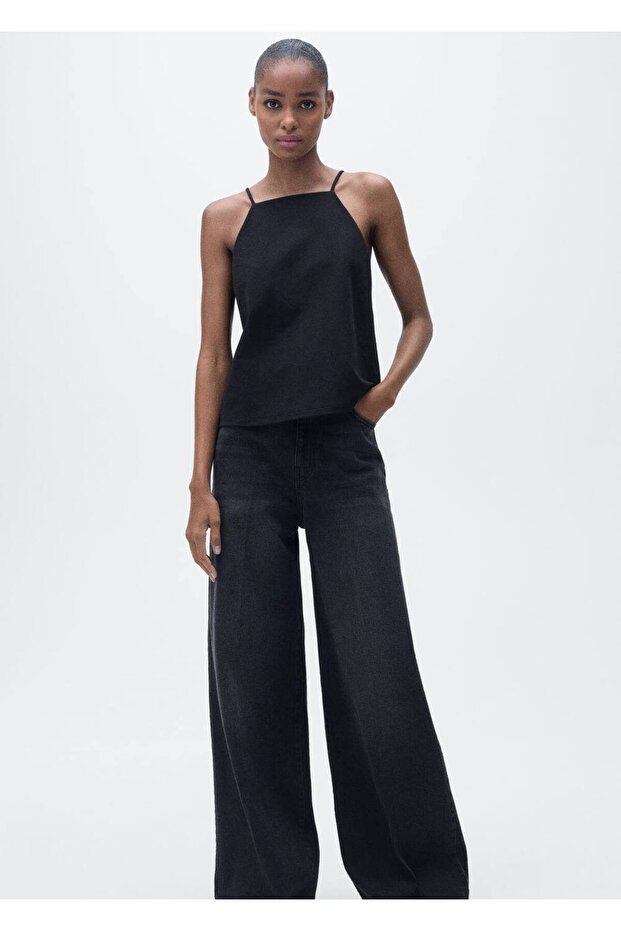 Pamuklu Halter Yaka Bluz - 6