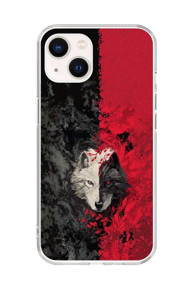 حافظة شفافة متوافقة مع هاتف iPhone 14 بتصميم الذئب