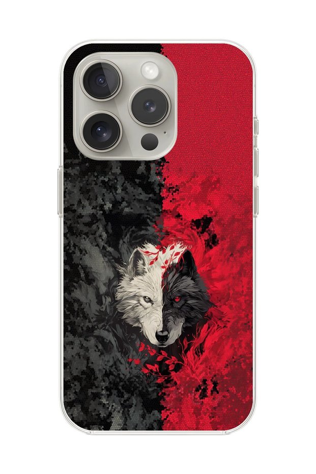 iPhone 11 Pro Compatible Transparent Case Wolf Design