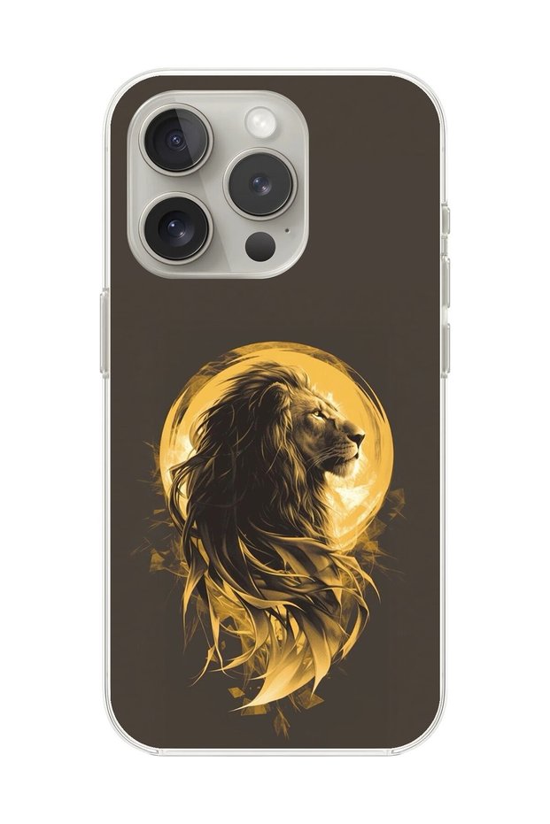 حافظة شفافة متوافقة مع هاتف iPhone 12 Pro بتصميم أسد