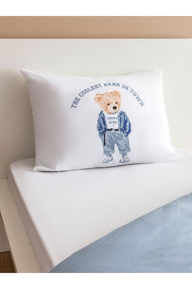 Yeni Sezon Ayi Teddy Baskili Tek Kisilik Nevresim Seti - 3