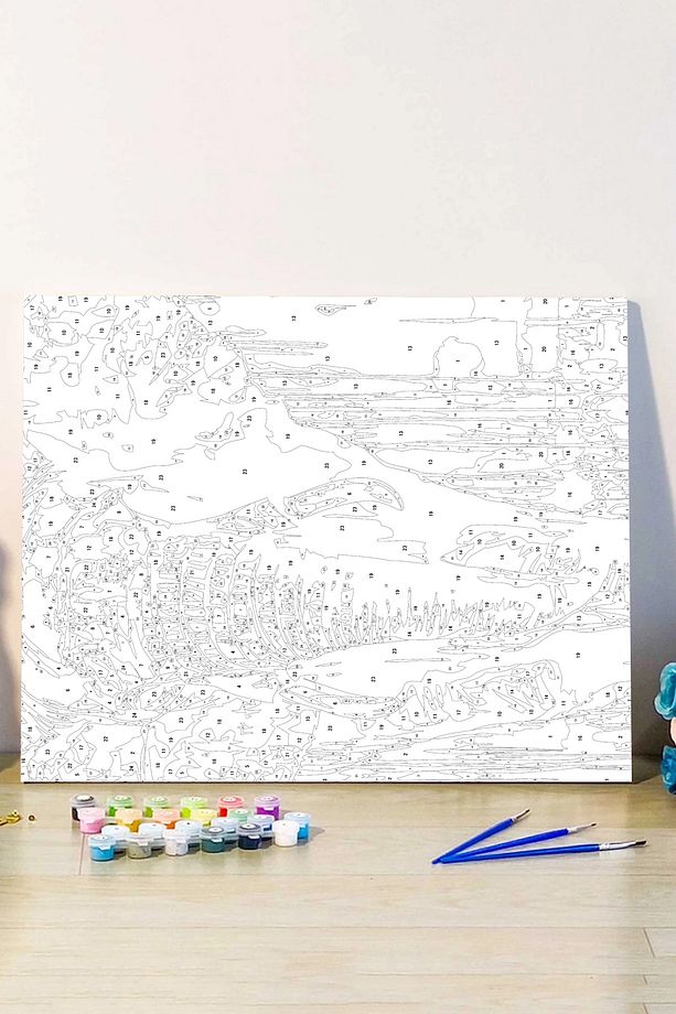 Sayılarla Boyama Seti Çerçeveli Kasnaklı Köpek Ve Çocuğun Dostluğu 50x65 cm - 6