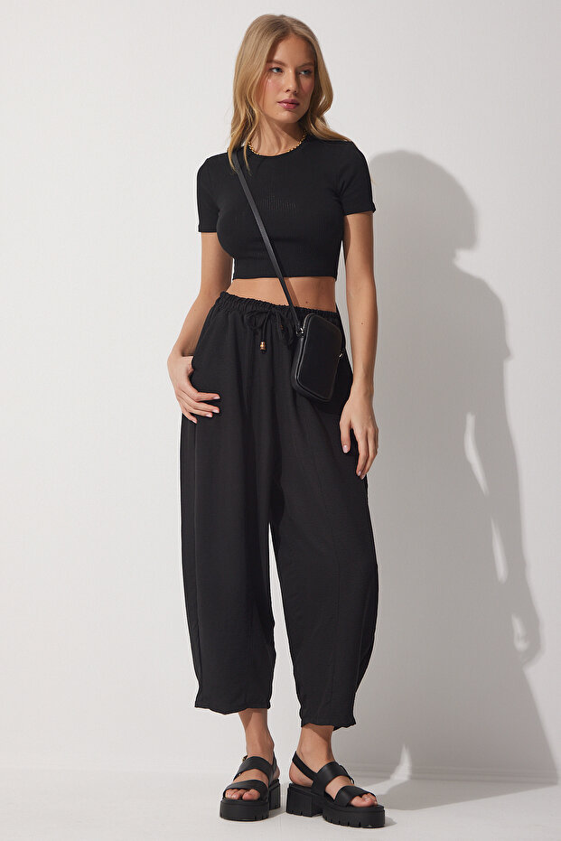 Summer Thin Ayrobin Baggy Pants Live Black Lci0029