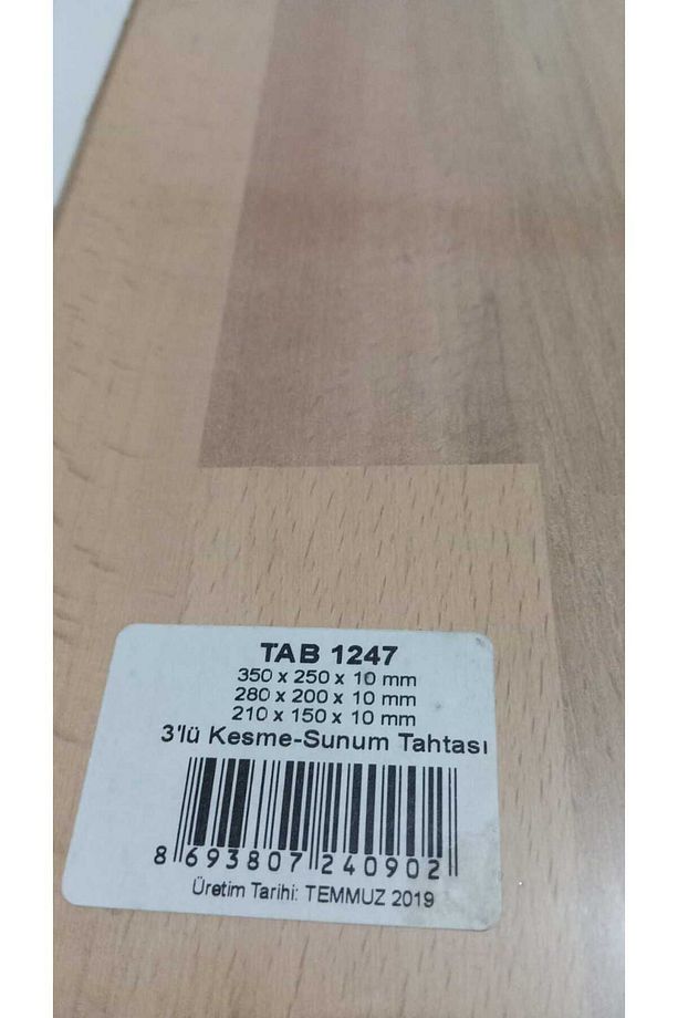 Dogal Ahsap Tek Parca Kesme Ve Sunum Tahtası 3'lü Set. - 2