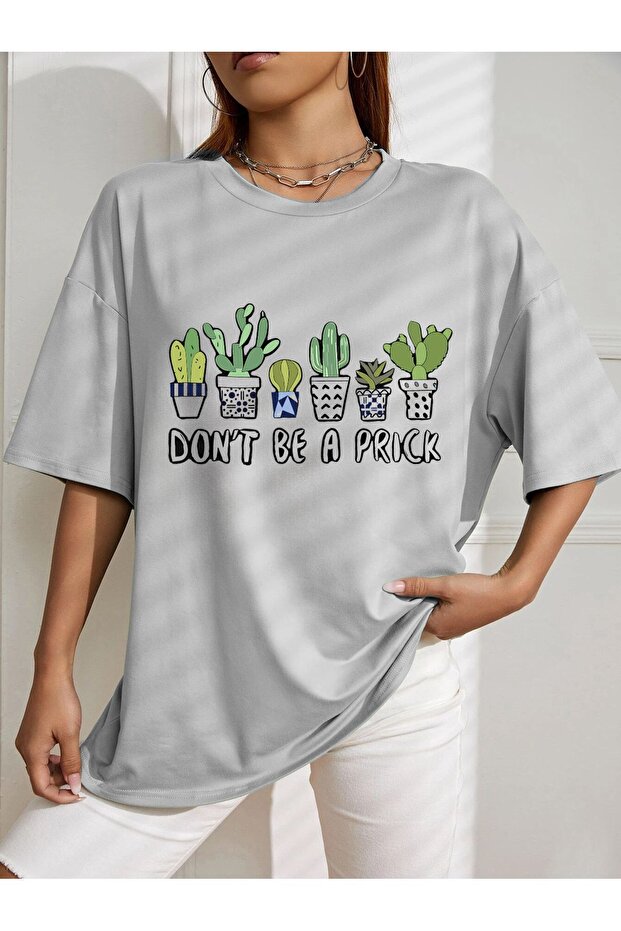 تي شيرت مطبوع كبير الحجم DON'T BE A PRICK
