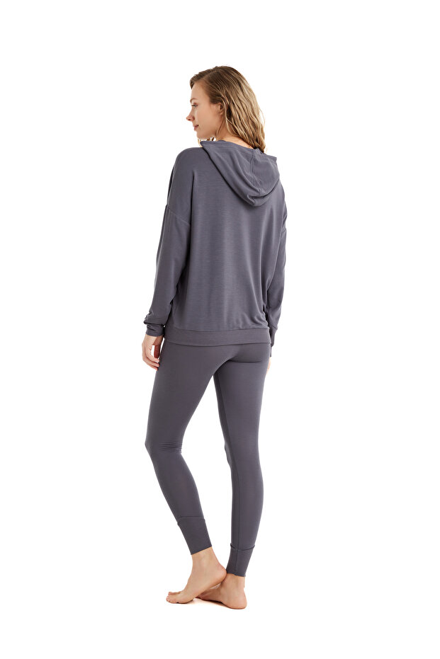 Kadın Sweatshirt 51640 - Antrasit - 4