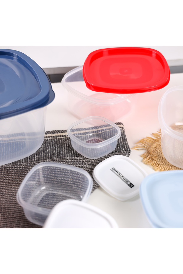 Square Plastic Food Storage Container RF12485 Pack of 7 Containers