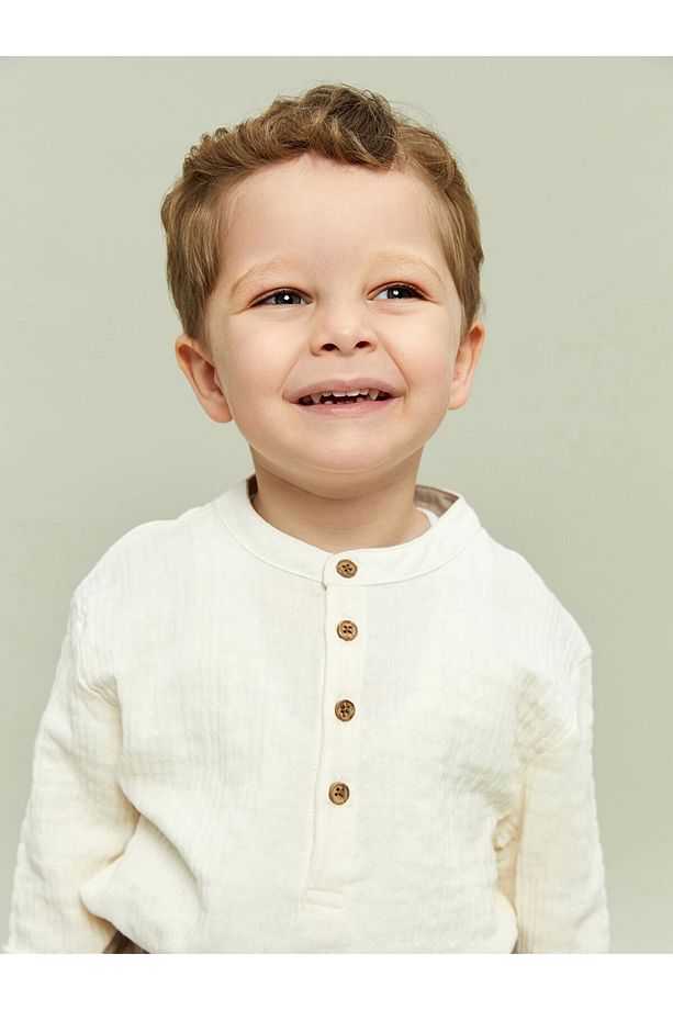 Lcw Baby Ekru Hakim Yaka Erkek Bebek Tişört Ve Pantolon 2'li - 2