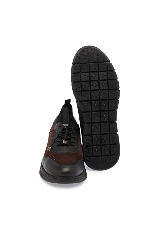Kahve Hakiki Nubuk Deri Erkek Sneaker - E24S1AY56981-A39 - 4