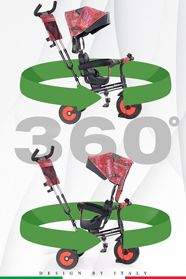 Happy Dino Itmeli Bisiklet Kırmızı - 2