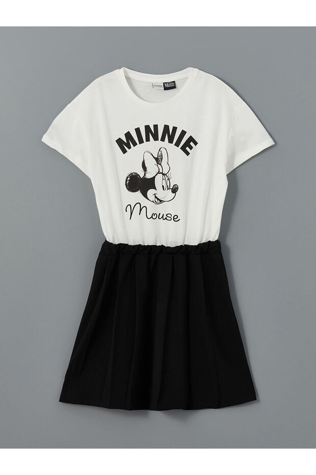 Crew Neck Printed Girl's Dress