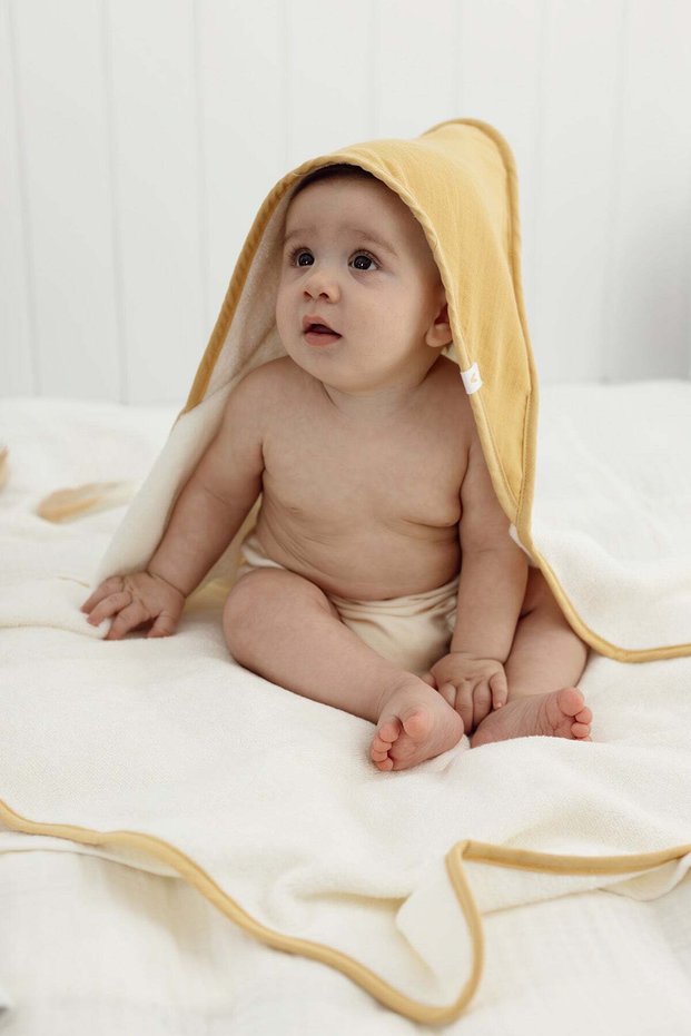 Joy of Colors Organic Cotton Muslin Baby Swaddle Yellow 75X75 cm