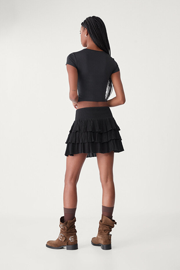 Fırfırlı mini etek - 3