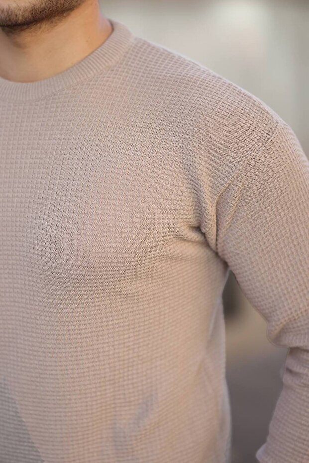 Kare Triko Kazak Krem - 2