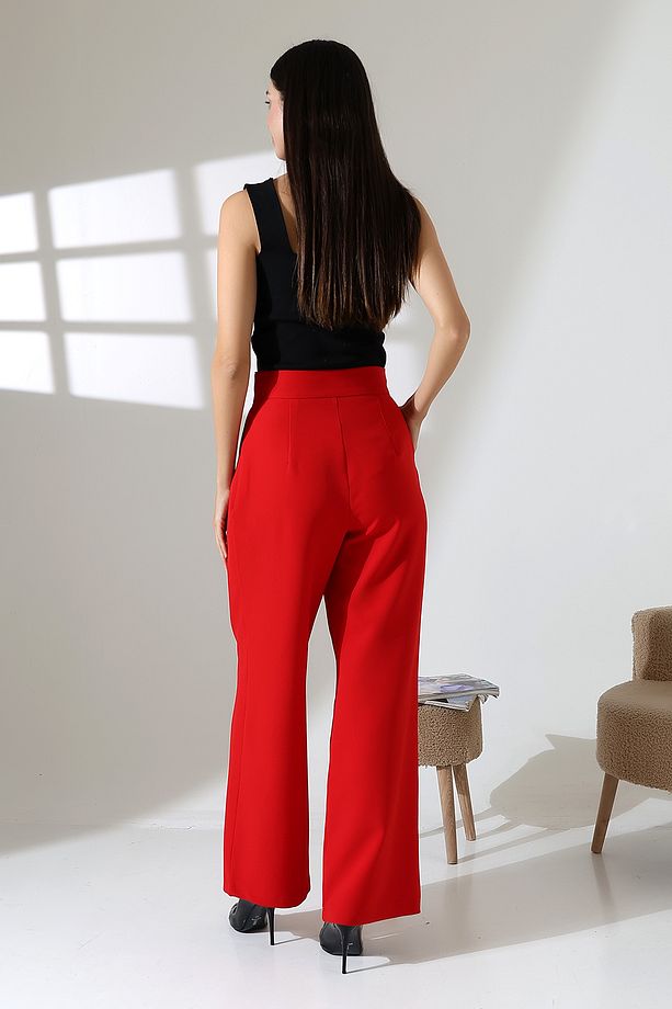 Bol Paça çıtçıtlı Model Kumas Pantolon - 6