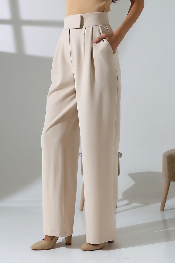 Bol Paça çıtçıtlı Model Kumas Pantolon - 6