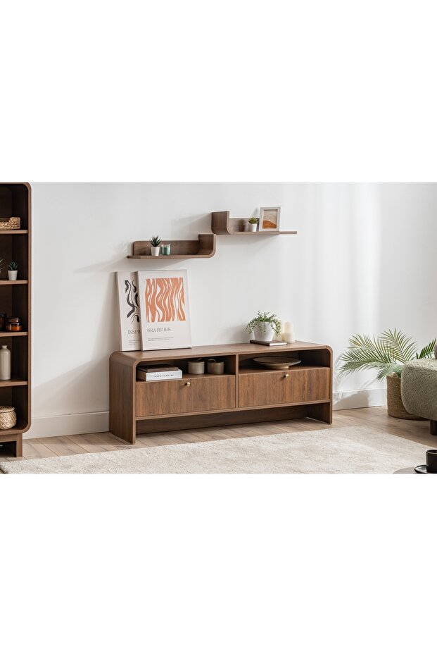 GİRONA DUVAR RAFI, CEVİZ, İKİLİ - 2