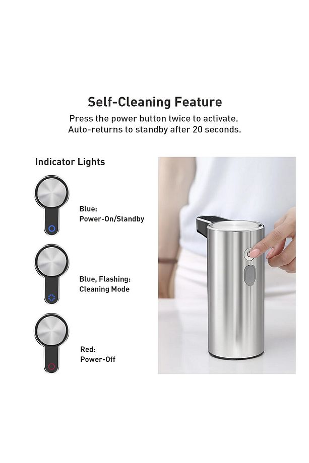 AROMA SMART SET ÜSTÜ SENSÖRLÜ PASLANMAZ ŞARJLI SIVI SABUNLUK - 250 ML - SATEN - 4