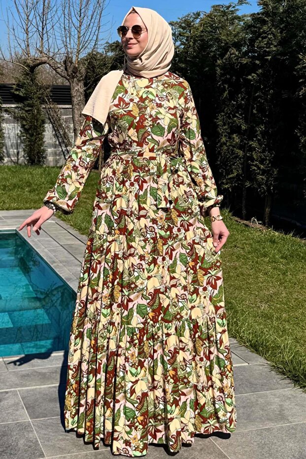 فستان منقوش استوائي - 6