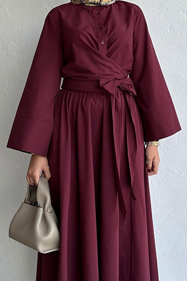 Burgundy Valeria Poplin Shirt