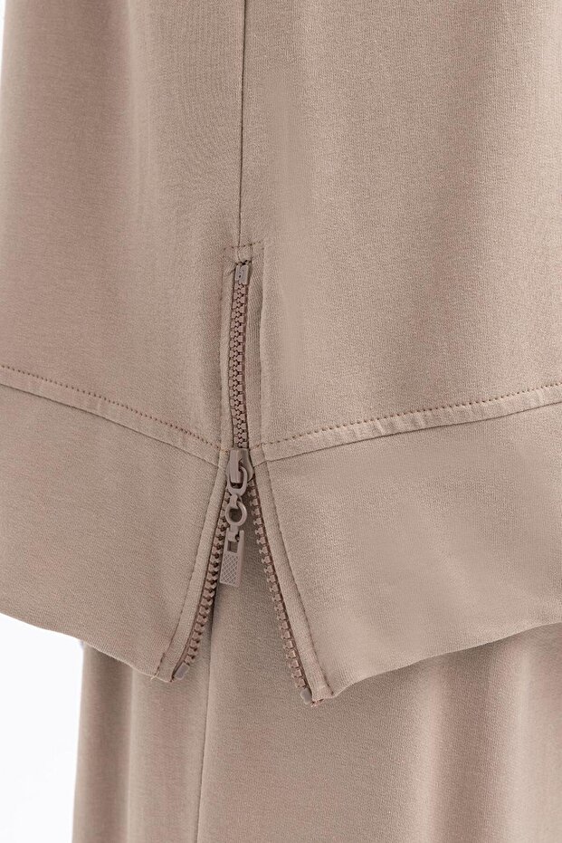 Mink-Large Pocket Side Zipper Lycra Large Size Tracksuit Set - 4