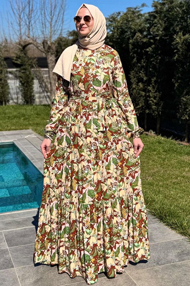 فستان منقوش استوائي - 1