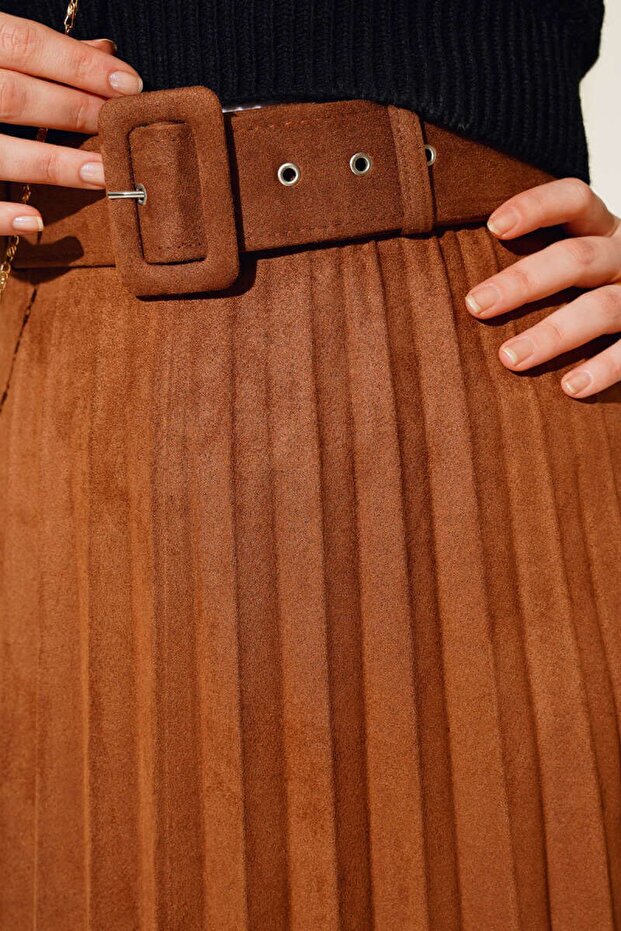 Piliseli Süet Etek - 4