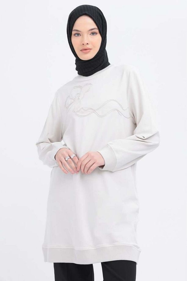 Taş-önü Nakış Detaylı Likralı Sweat - 1