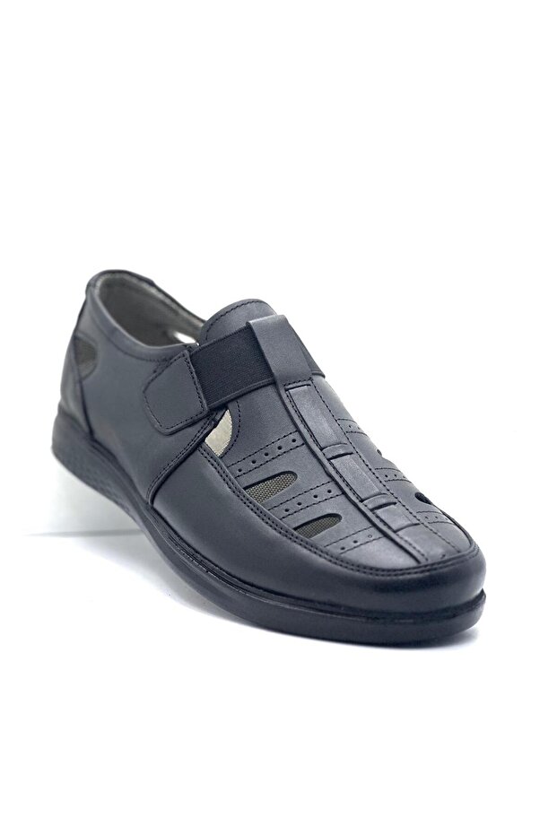 Men's Genuine Leather Sandals - Elastic, Casual, Comfortable, Summer, Lightweight, Orthopedic Sandals