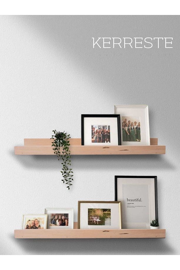 Ahşap Resim/çerçeve Duvar Rafı 2li Set 35x7 - 1