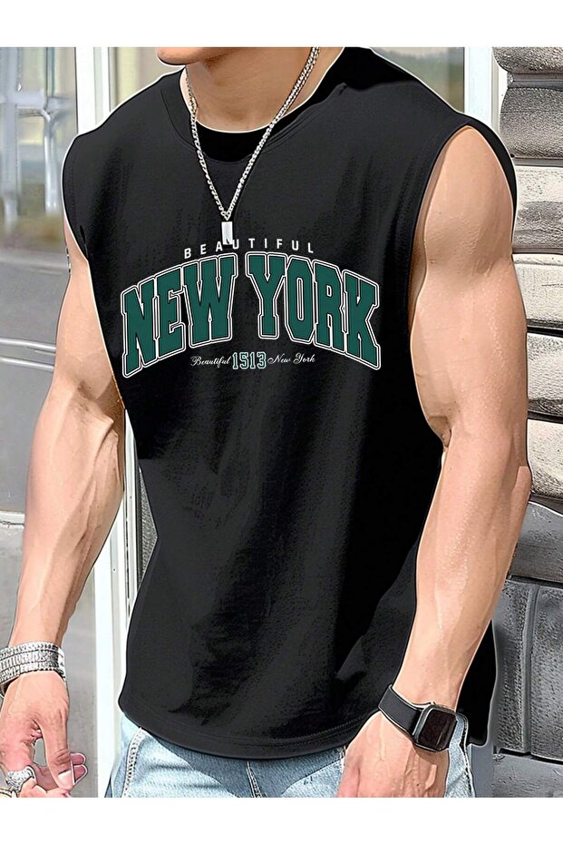 Printed Sleeveless Tshirt Men's Zero Sleeve Clothing Sportswear Oversized T-Shirt
