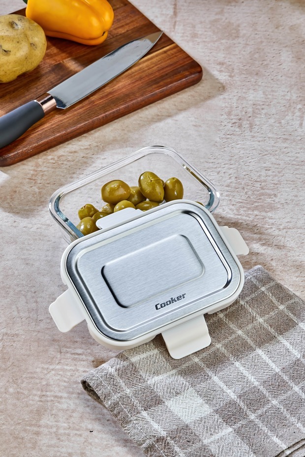 370 ml Glass Storage Container – Leakproof, Stainless Steel Lid, Food Storage
