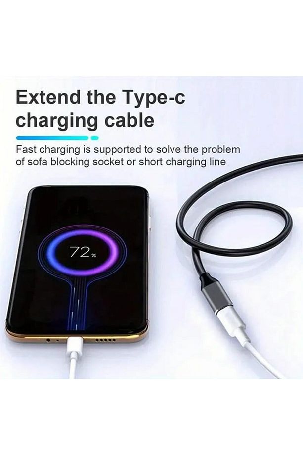 Fc-k09 Type-c Usb-c Male Erkek To Type-c Dişi Female Uzatma Şarj Data Kablosu-0.5m - 3