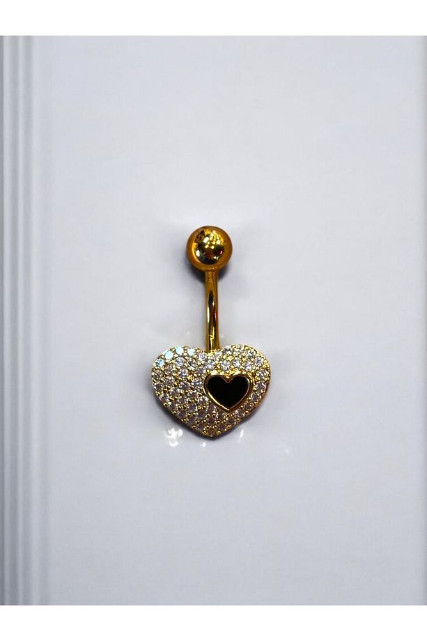 Çelik Kalp Göbek Piercing - 3