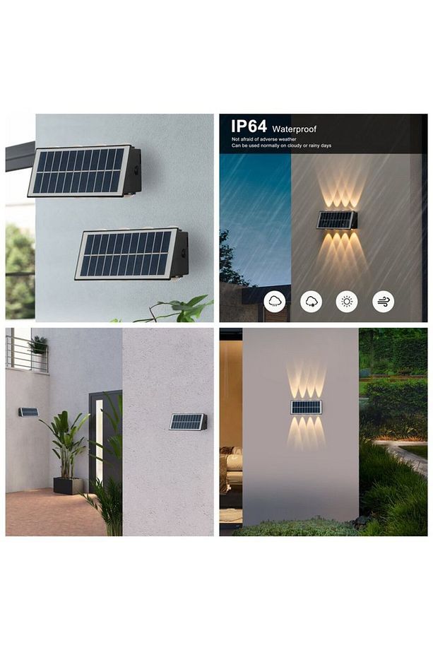 20 Watt, Çok Kaliteli, Güneş Enerjisi İle Çalışır Dekoratif Dış Mekan Aplik Solar Bahçe Duvar Aplik - 6
