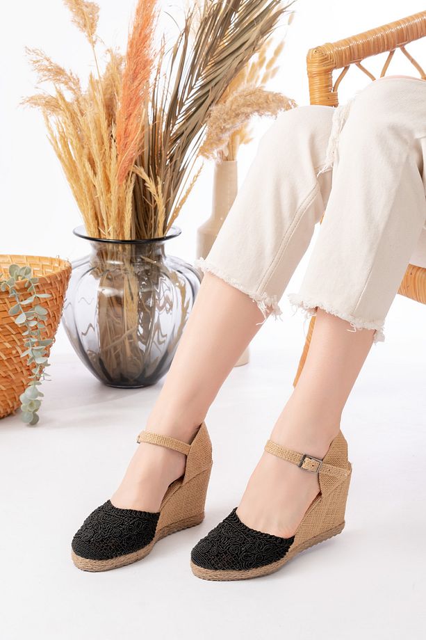 ZR HASIR DETAYLI DOLGU TOPUK ESPADRİL SANDALET - 2