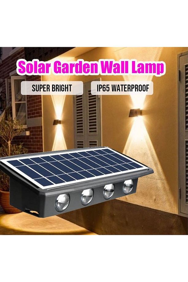 20 Watt, Çok Kaliteli, Güneş Enerjisi İle Çalışır Dekoratif Dış Mekan Aplik Solar Bahçe Duvar Aplik - 7