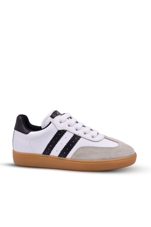 Madrid Girls and Boys Genuine Leather White Casual Shoes