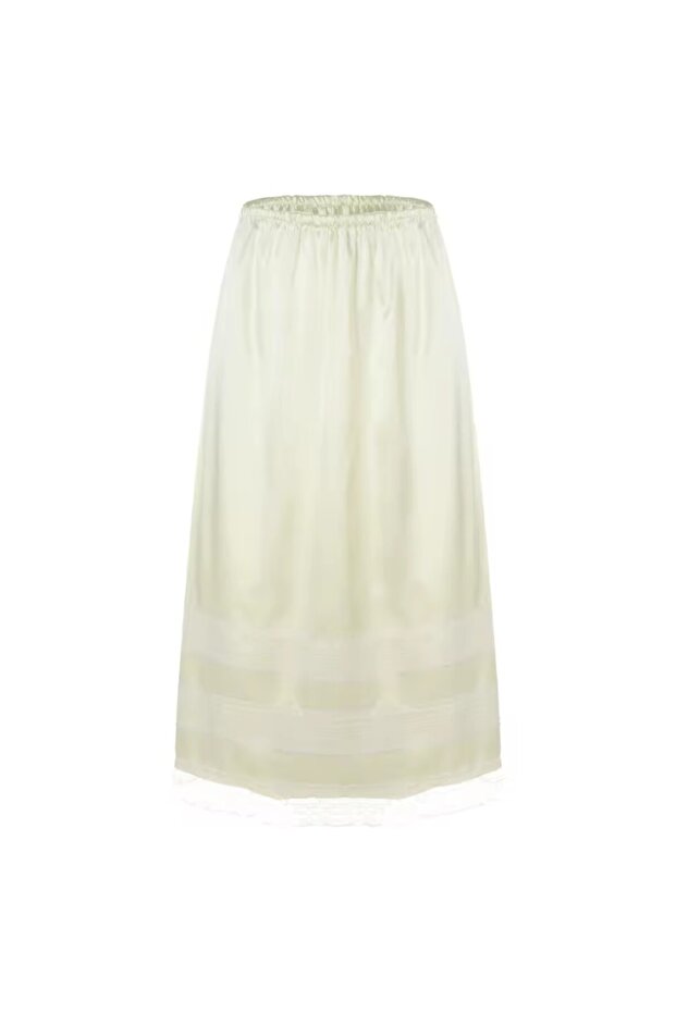 Satin Lining Inside Skirt, - 1