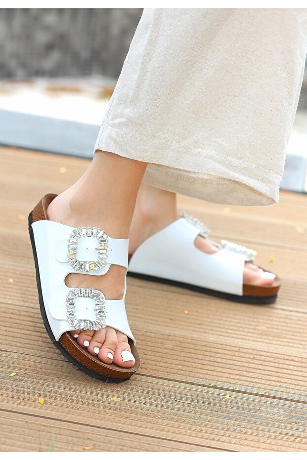 Papuci Nool piele albă - 1