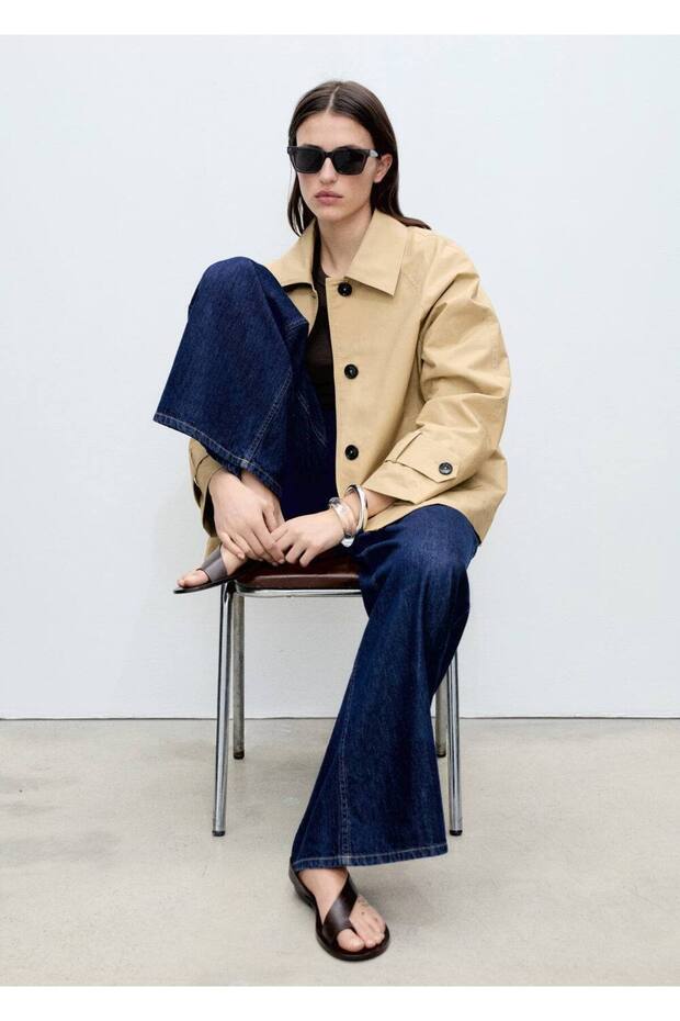 Düğmeli Pamuklu Parka - 5