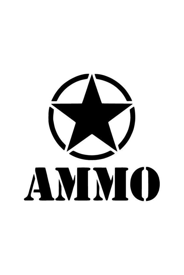 Army Star Ammo Sticker Auto Motor Laptop Wall Foil Sticker 25x25 cm
