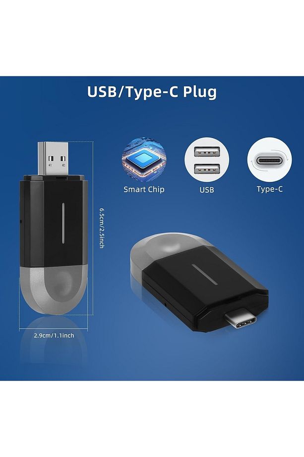 Kablosuz Araç CarPlay & Android Auto USB ve Type C Bluetooth Adaptör - 2
